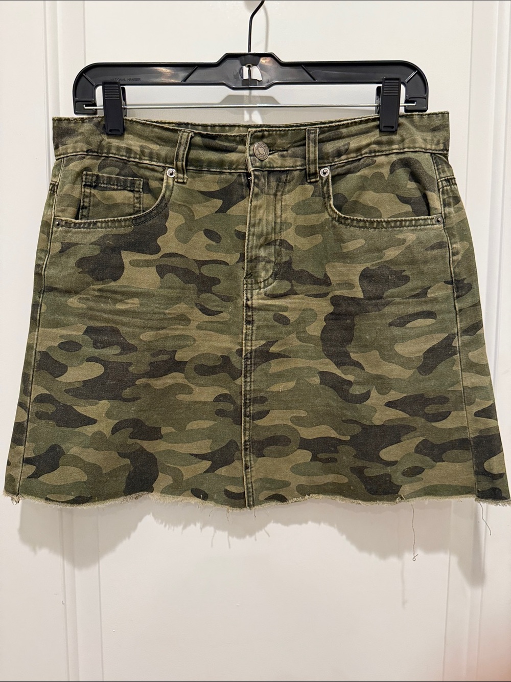 MudPie S/M/L Camo A-Line Mini Skirt - Olive Green